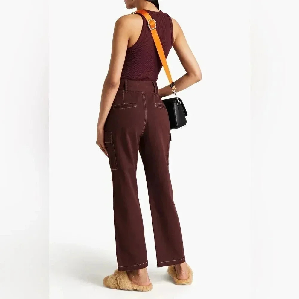HERON PRESTON Top-stitched cotton-twill straight-leg pants 26 - Picture 14 of 17